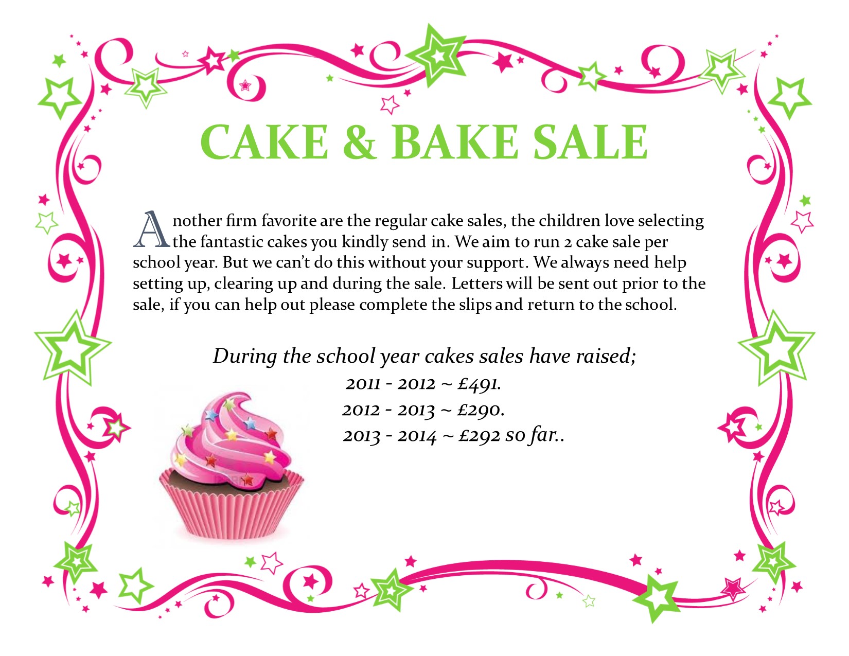 Friends of Christ Church Schools Cake sales